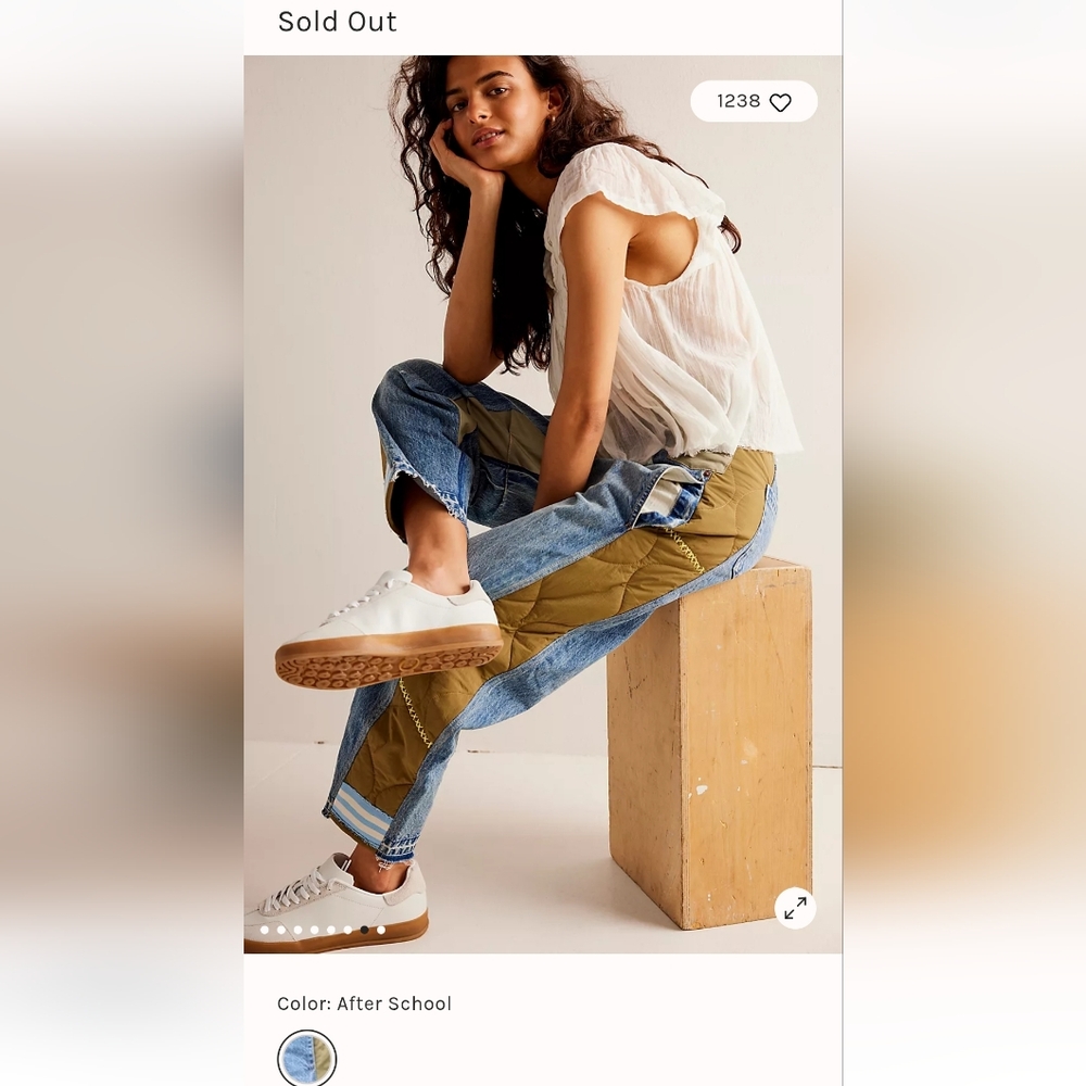 NWT "32" Free People Delton Piece Barrel Jean